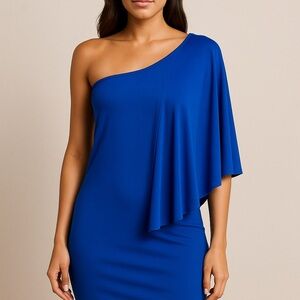 by Guess • Brynn One-Shoulder Dress
Size: Small (S)
Color: Royal Blue NWT